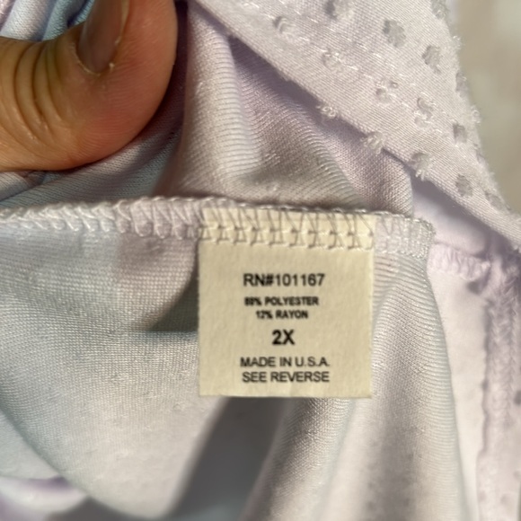 Kim & Cami 2x white short sleeve Swiss dot knotted waistline nwt perfect - Picture 7 of 8